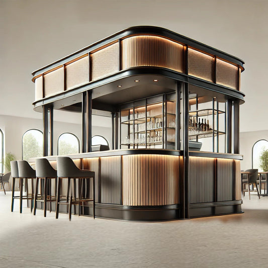 Bar Counters by MFI with metal frames and resin work