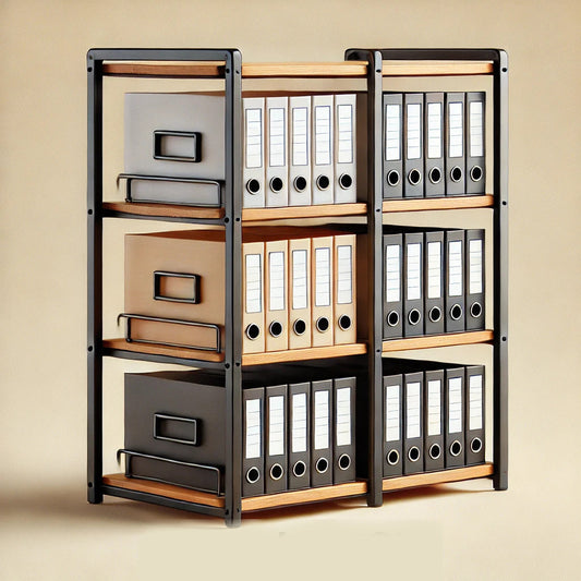 File Racks by MFI with metal frames